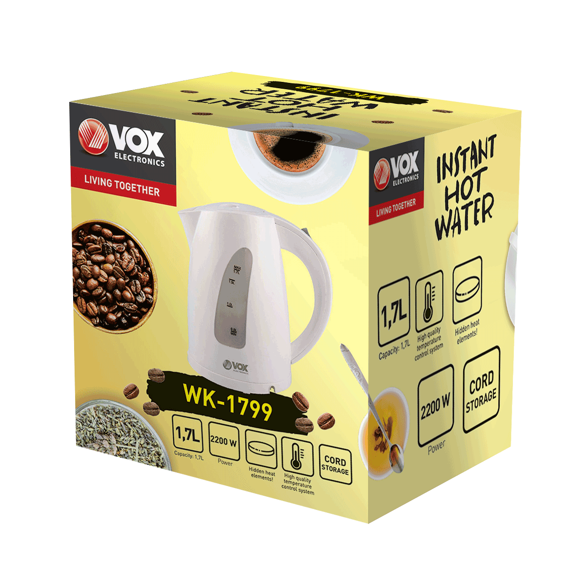 KETLER KUVALO ZA VODU VOX WK1799 1.7L 2200W - Слика 2